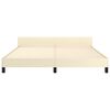 vidaXL Estrutura de cama c/ cabeceira couro artificial 180x200cm creme