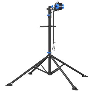 vidaXL Suporte p/ reparar bicicletas ajust&aacute;vel 108-188 cm a&ccedil;o azul