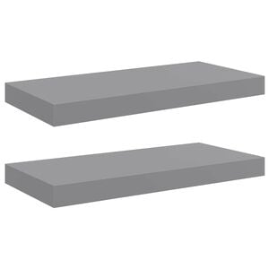 vidaXL Prateleiras de parede suspensas 2 pcs 50x23,5x3,8cm MDF cinzento
