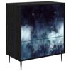 vidaXL Ba&uacute; de Gavetas RAALTE Estampa em m&aacute;rmore azul 66 x 36,5 x 76 cm