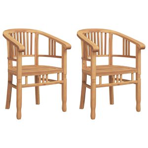 vidaXL Cadeira 2 pcs Castanho 63 x 58 x 89 cm Madeira de Teca S&oacute;lida