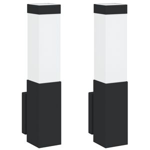 vidaXL Luzes de Parede Externas 2 pcs Preto 10.5 x 6 x 35 cm