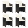 vidaXL Cadeiras de jardim 4 pcs vime PE preto