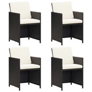 vidaXL Cadeiras de jardim 4 pcs vime PE preto