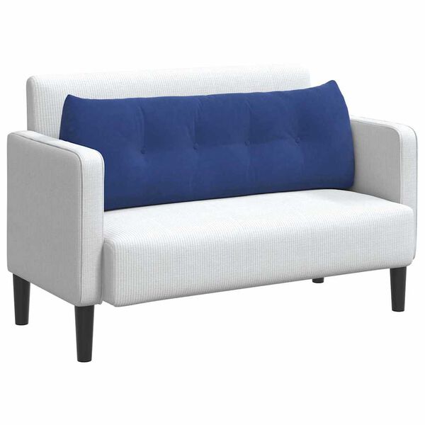 vidaXL Travesseiro para Costas Azul Pol&iacute;cia 140 x 24 x 50 cm Veludo