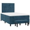 vidaXL Cama boxspring com colch&atilde;o 120x190 cm veludo azul-escuro