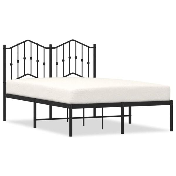 vidaXL Estrutura de cama com cabeceira 120x200 cm metal preto