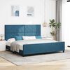 vidaXL Cama Box com cabeceira Azul Escuro 200 x 200 cm Veludo