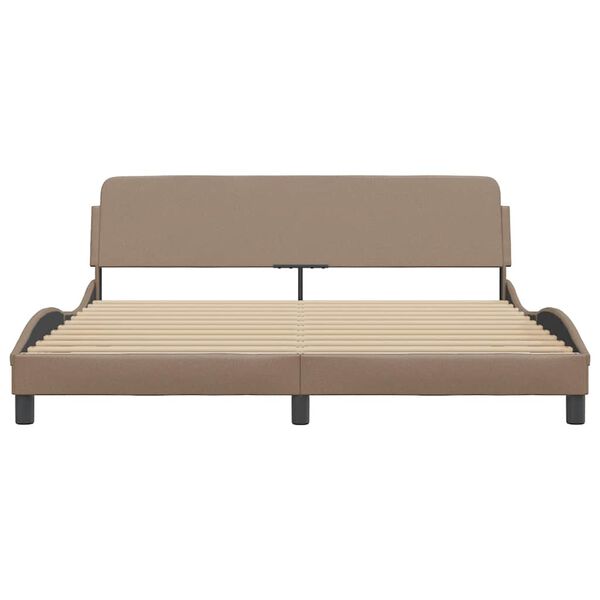 vidaXL Estrutura de cama Dover 180x200 cm couro artificial cappuccino