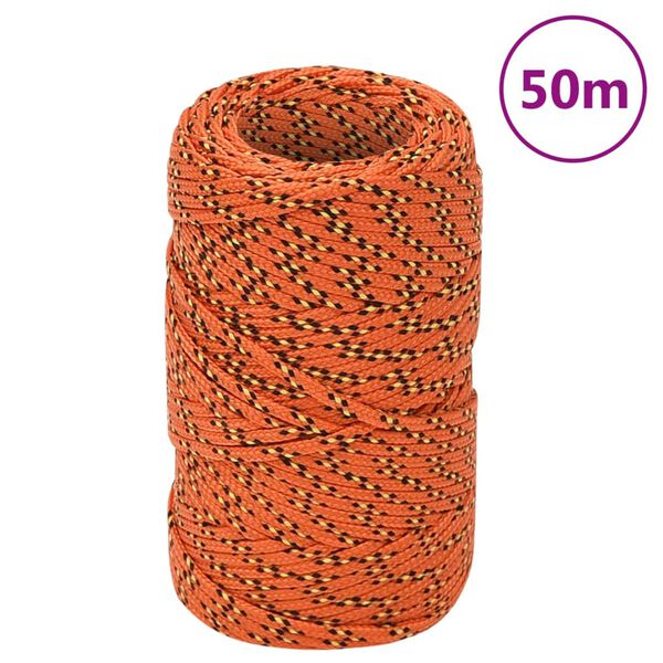 vidaXL Corda de barco 2 mm 50 m polipropileno laranja