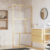 vidaXL Divis&oacute;ria de chuveiro 115x195 cm vidro transparente ESG dourado