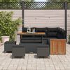 vidaXL Conjunto de Sof&aacute; de Jardim 8 pcs Preto vime PE