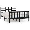 vidaXL Estrutura de cama king 150x200 cm madeira maci&ccedil;a preto