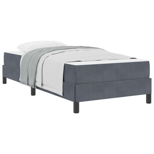 vidaXL Cama Box com colch&atilde;o Cinza Escuro 90 x 210 cm tecido