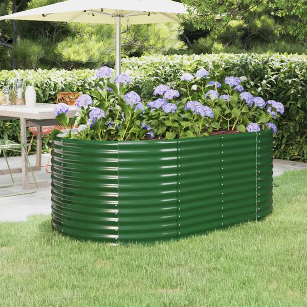 vidaXL Canteiro elevado jardim 175x100x68 cm a&ccedil;o galvanizado verde
