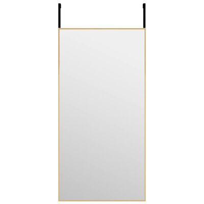 vidaXL Espelho para porta 40x80 cm vidro e alumínio dourado