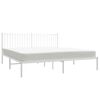 vidaXL Estrutura de cama com cabeceira 183x213 cm metal branco