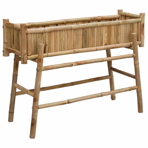 vidaXL Jardineira com Suporte Natural 100 x 38 x 74 cm Bambu