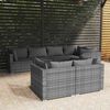 vidaXL 7 pcs conjunto lounge de jardim c/ almofad&otilde;es vime PE cinzento