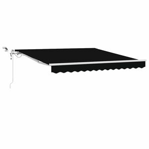 vidaXL Toldo retr&aacute;til Preto 350 x 250 cm Poli&eacute;ster