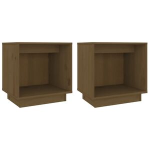 vidaXL Mesas de cabeceira 2 pcs 40x30x40 cm pinho maci&ccedil;o castanho mel