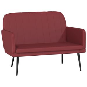 vidaXL Banco 107x80x81 cm couro artificial vermelho tinto