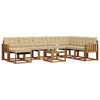 vidaXL Conjunto de Sof&aacute;s para Exterior 9 pcs Natural e Bege