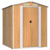vidaXL Abrigo de jardim 192x191x223 cm a&ccedil;o galvanizado castanho
