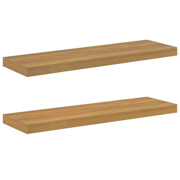 vidaXL Prateleira de Parede 2 pcs Castanho 90 x 23,5 x 4 cm