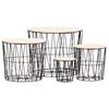 vidaXL Mesas de centro 4 pcs preto
