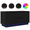 vidaXL M&oacute;vel de TV com luzes LED 100x41x50 cm carvalho preto
