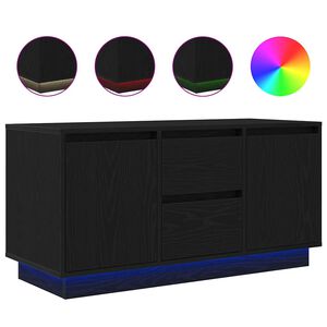 vidaXL M&oacute;vel de TV com luzes LED 100x41x50 cm carvalho preto