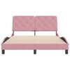 vidaXL Estrutura de cama sem colch&atilde;o 140x200 cm veludo rosa