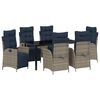 vidaXL Conjunto de Jantar para Jardim 7 unid. Cinza e Preto Vime