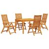 vidaXL Conjunto de Jantar para Jardim 5 pcs Castanho