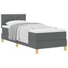 vidaXL Cama box spring com colchão Cinzento escuro 80 x 200 cm tecido