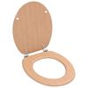 vidaXL Assento de sanita com tampa MDF design bambu