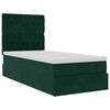 vidaXL Estrutura cama otomana colch&otilde;es 80x200cm veludo verde escuro