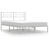 vidaXL Estrutura de cama com cabeceira 140x190 cm metal branco