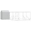 vidaXL Canil de exterior com teto 6x6x2,5 m a&ccedil;o galvanizado prateado