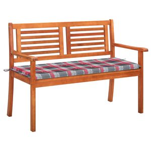 vidaXL Banco de jardim 2 lugares c/ almofad&atilde;o 120 cm eucalipto maci&ccedil;o