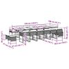 vidaXL 17 pcs conj. de jantar p/ jardim c/ almofad&otilde;es vime PE cinzento