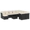 vidaXL 11 pcs conjunto sof&aacute;s de jardim c/ almofad&otilde;es vime PE preto