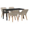 vidaXL Conjunto de Jantar para Jardim 5 unid. Cinzento-claro vime PE