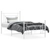 vidaXL Estrutura de cama com cabeceira e p&eacute;s 100x190 cm metal branco