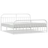 vidaXL Estrutura de cama com cabeceira e p&eacute;s 200x200 cm metal branco