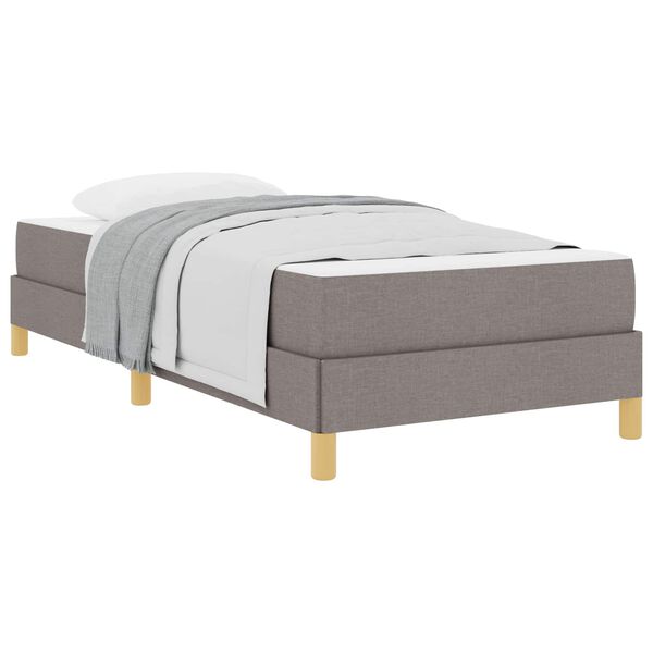 vidaXL Cama Box com colch&atilde;o Cinzento-acastanhado 90 x 190 cm tecido