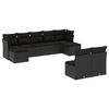 vidaXL 9 pcs conjunto de sof&aacute;s p/ jardim c/ almofad&otilde;es vime PE preto