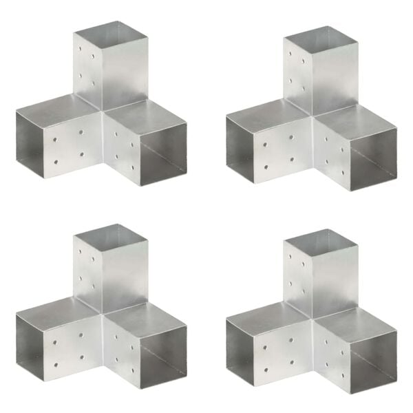 vidaXL Bases para poste em forma de Y 4 pcs 81x81 mm metal galvanizado