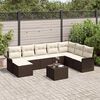 vidaXL Conjunto de Sofá de Jardim 9 pcs Castanho Rattan Sintético